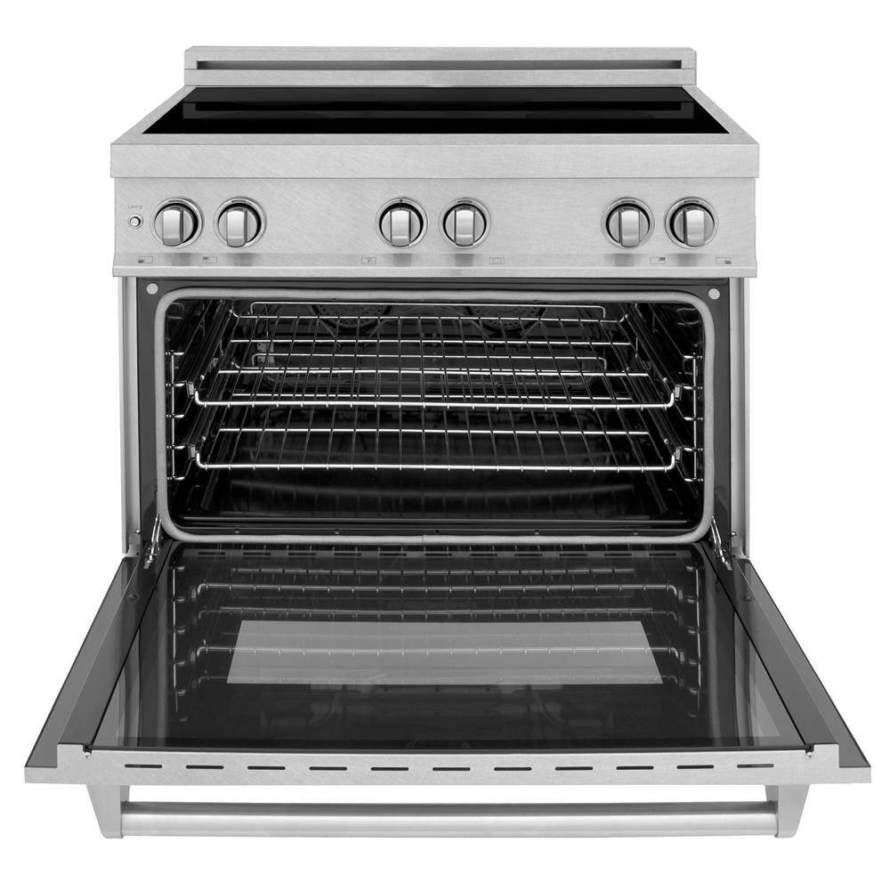 36'' 4.6 cu. ft. Induction Range with a 4 Element Stove and Electric Oven in DuraSnow Stainless Steel