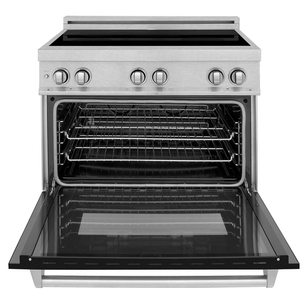 36'' 4.6 cu. ft. Induction Range with a 4 Element Stove and Electric Oven in Black Matte