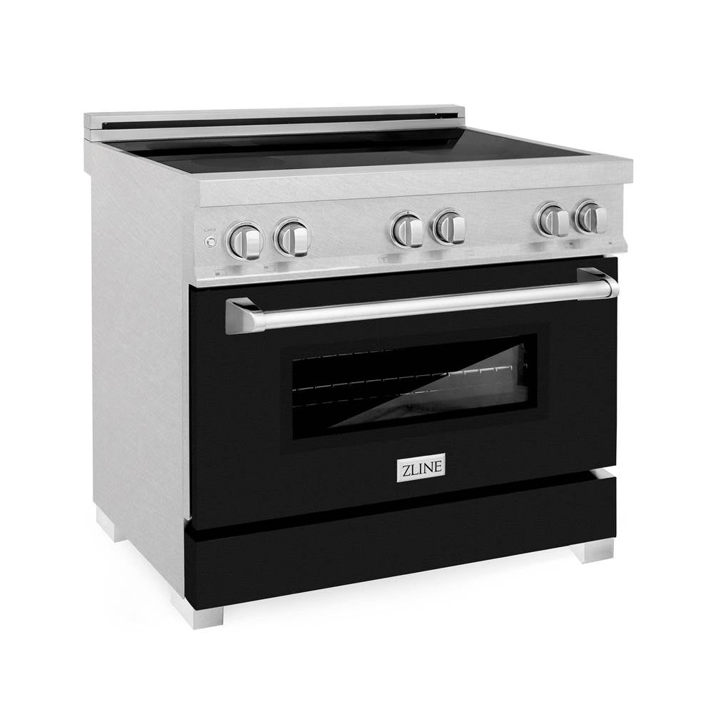 Z-Line - 36'' 4.6 cu. ft. Induction Range with a 4 Element Stove and Electric Oven in Black Matte - Stainless Steel