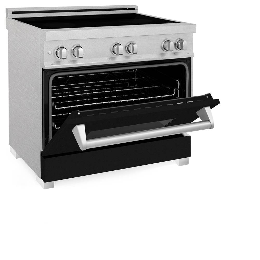 36'' 4.6 cu. ft. Induction Range with a 4 Element Stove and Electric Oven in Black Matte