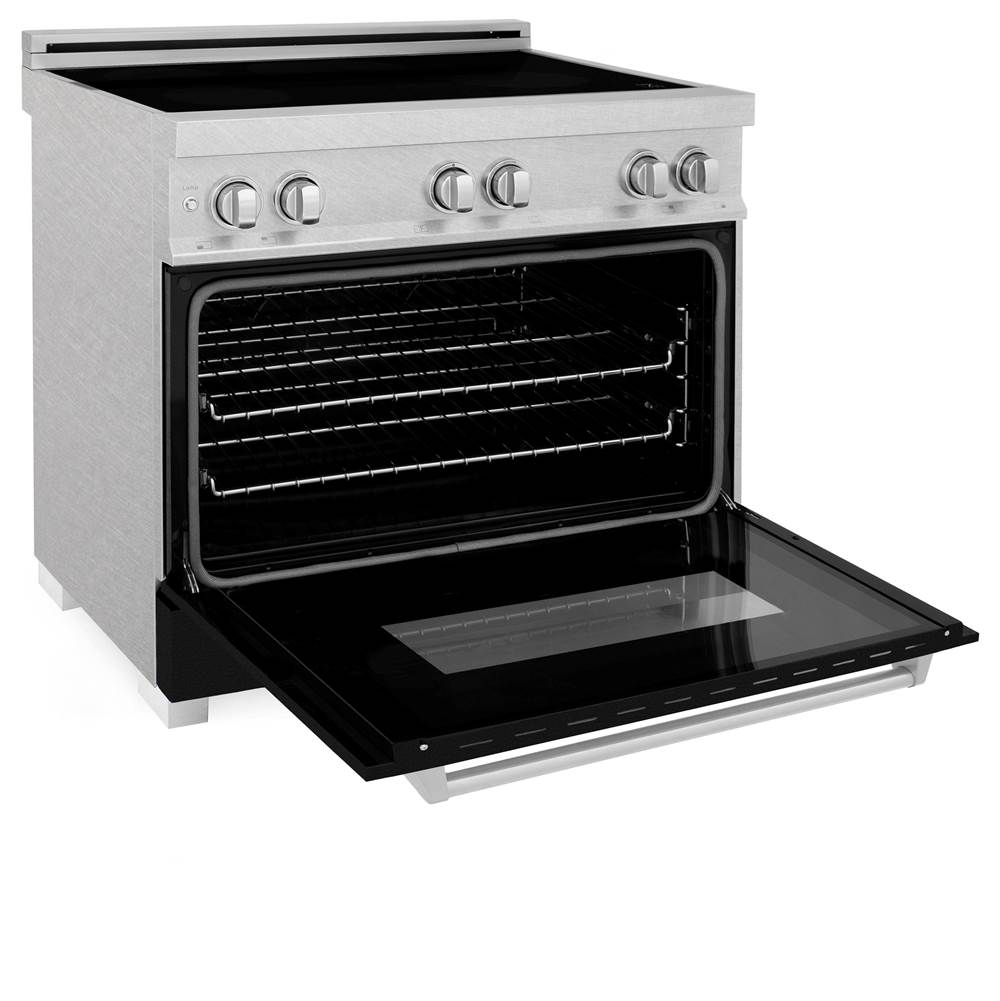 36'' 4.6 cu. ft. Induction Range with a 4 Element Stove and Electric Oven in Black Matte
