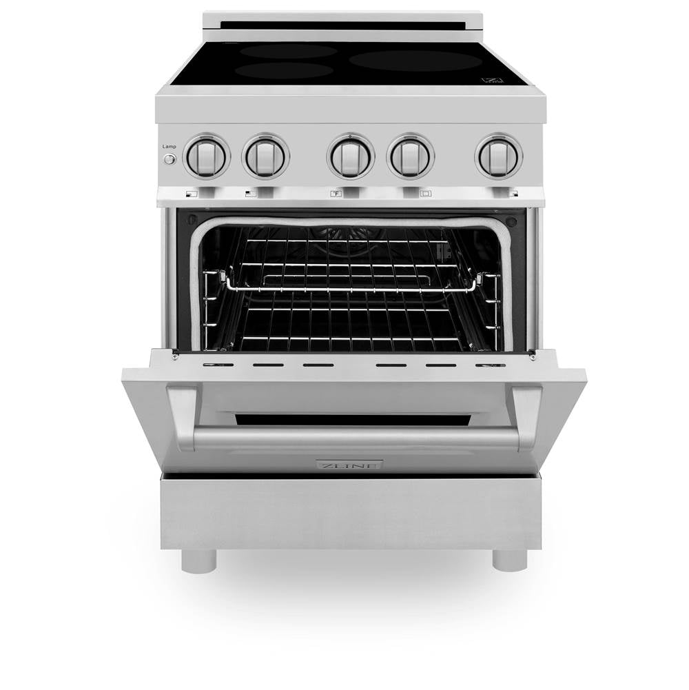 24'' 2.8 cu. ft. Induction Range with a 3 Element Stove and Electric Oven in Stainless Steel