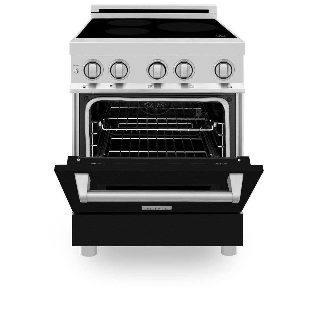 24'' 2.8 cu. ft. Induction Range with a 3 Element Stove and Electric Oven in Black Matte