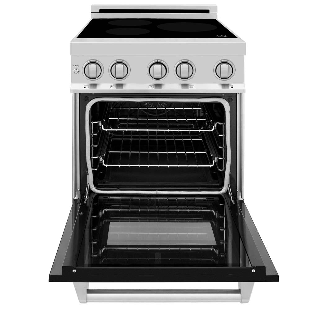 24'' 2.8 cu. ft. Induction Range with a 3 Element Stove and Electric Oven in Black Matte