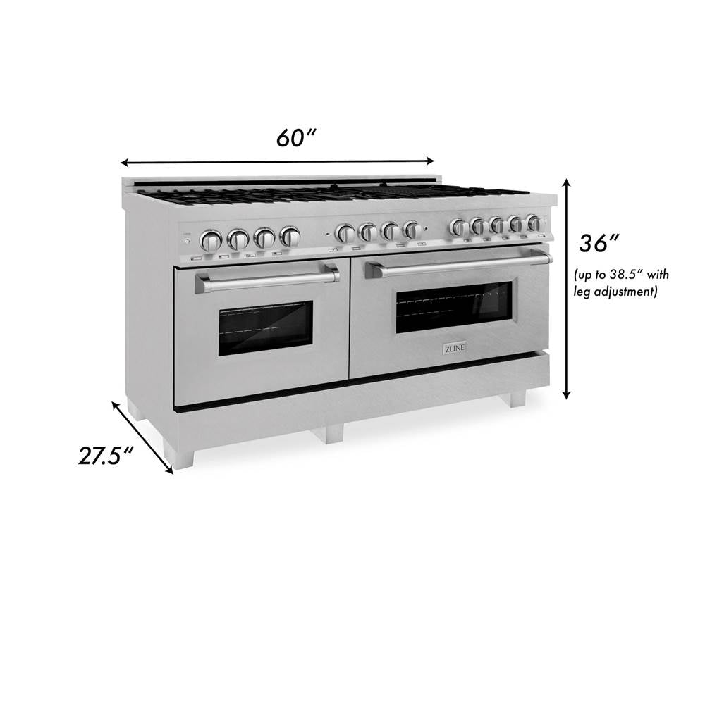 60'' 7.4 cu. ft. Electric Oven and Gas Cooktop Dual Fuel Range with Griddle in Fingerprint Resistant Stainless