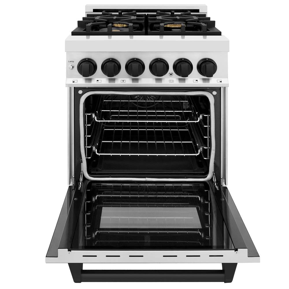 Autograph Edition 24'' 2.8 cu.' Dual Fuel Range with Gas Stove and Electric Oven in Stainless Steel with Champagne Bronze Accents