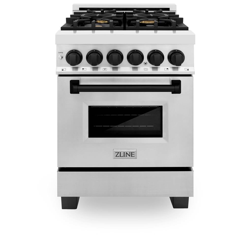 Autograph Edition 24'' 2.8 cu.' Dual Fuel Range with Gas Stove and Electric Oven in Stainless Steel with Champagne Bronze Accents