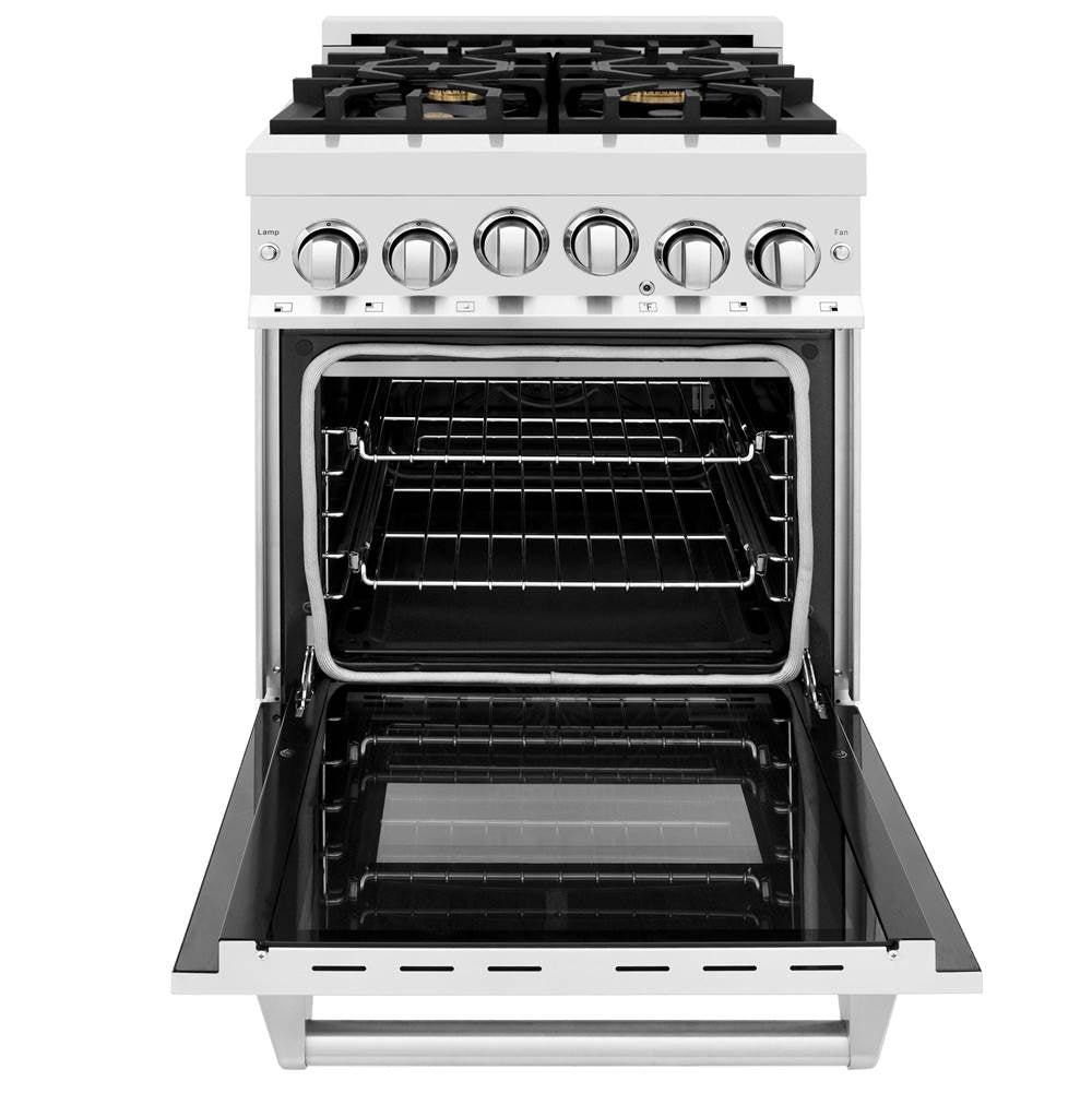 24'' 2.8 cu.' Range with Gas Stove and Gas Oven in Stainless Steel with Brass Burners