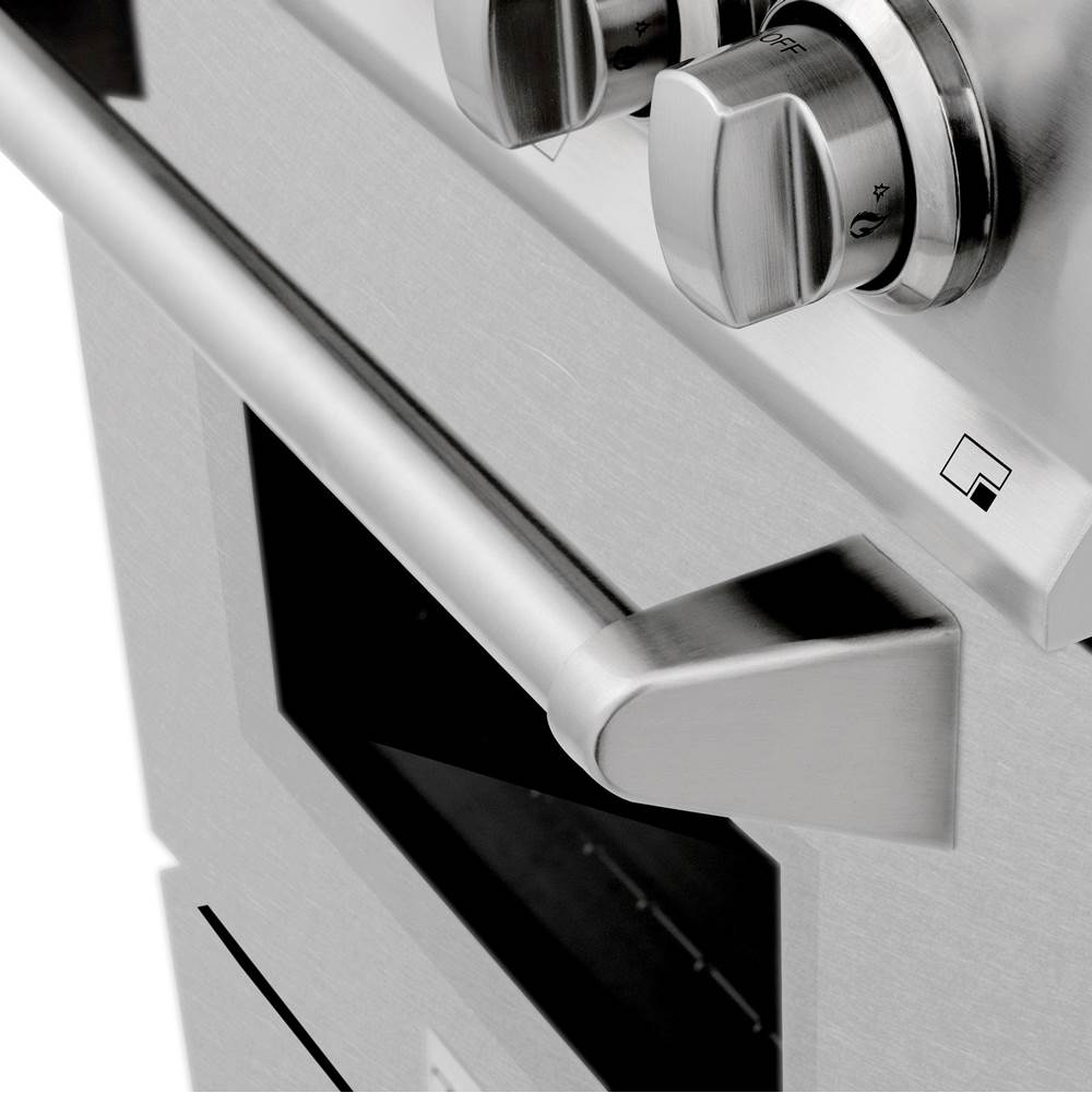 24'' 2.8 cu.' Range with Gas Stove and Gas Oven in Stainless Steel and Black Matte Door