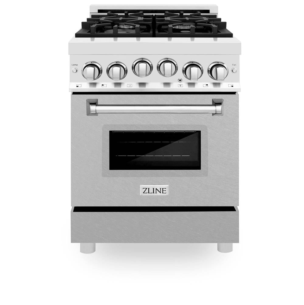 24'' 2.8 cu.' Range with Gas Stove and Gas Oven in Stainless Steel and Black Matte Door
