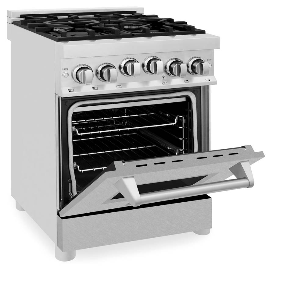24'' 2.8 cu.' Range with Gas Stove and Gas Oven in Stainless Steel and Black Matte Door
