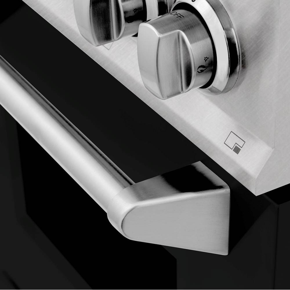 24'' 2.8 cu.' Range with Gas Stove and Gas Oven in DuraSnow Stainless Steel and Black Matte Door