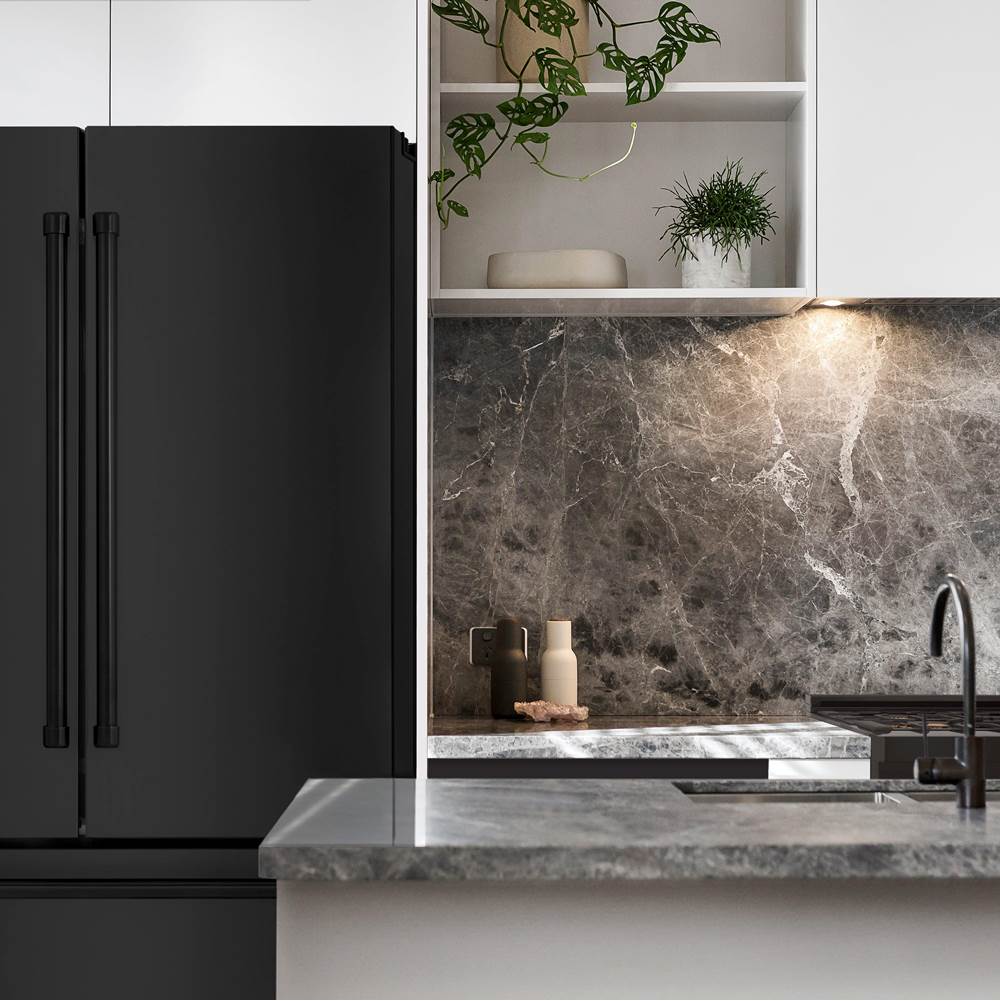 36'' 22.5 cu. ft Freestanding French Door Refrigerator with Ice Maker in Fingerprint Resistant Black Stainless Steel