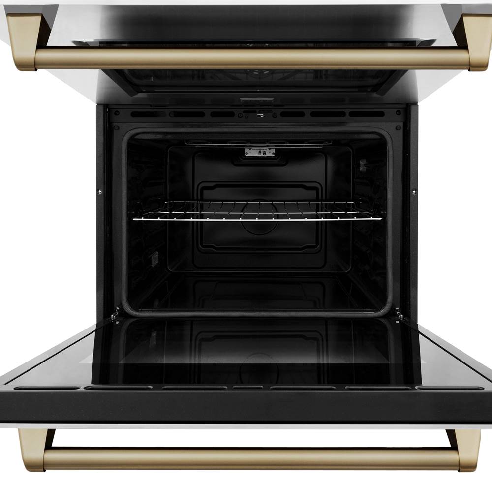30'' Autograph Edition Double Wall Oven with Self Clean and True Conection in Stainless Steel and Champagne Bronze