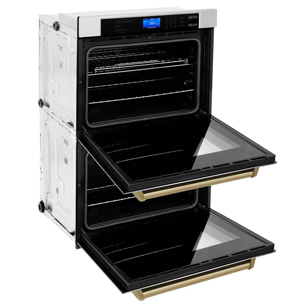 30'' Autograph Edition Double Wall Oven with Self Clean and True Conection in Stainless Steel and Champagne Bronze