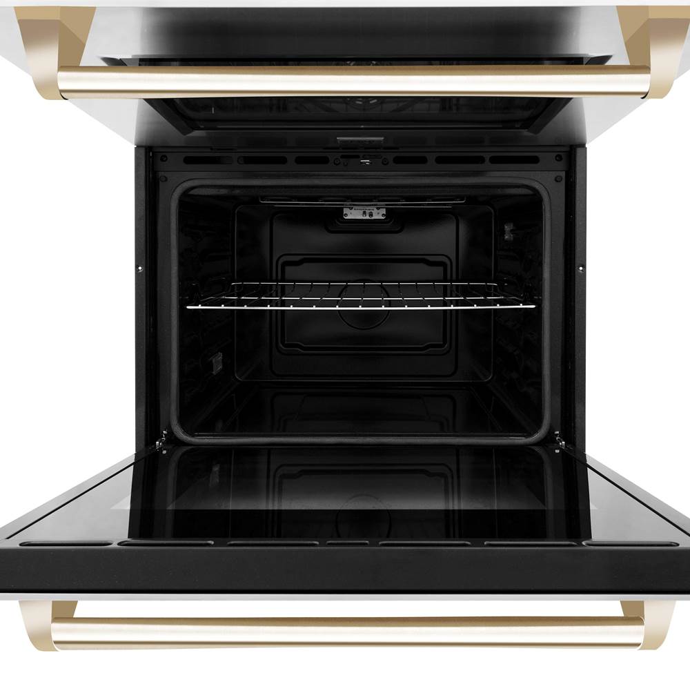 30'' Autograph Edition Double Wall Oven with Self Clean and True Conection in Stainless Steel and Champagne Bronze