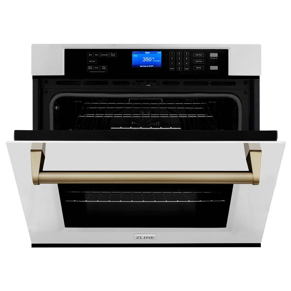 30'' Autograph Edition Single Wall Oven with Self Clean and True Conection in Stainless Steel and Champagne Bronze