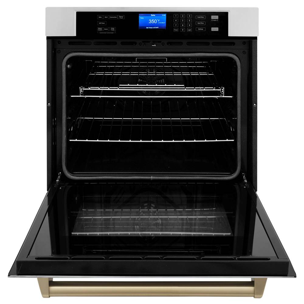 30'' Autograph Edition Single Wall Oven with Self Clean and True Conection in Stainless Steel and Champagne Bronze