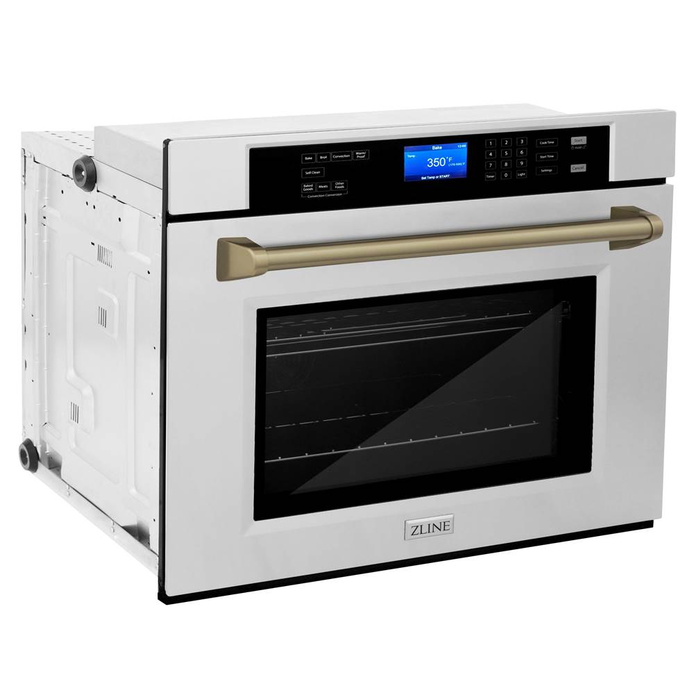 30'' Autograph Edition Single Wall Oven with Self Clean and True Conection in Stainless Steel and Champagne Bronze