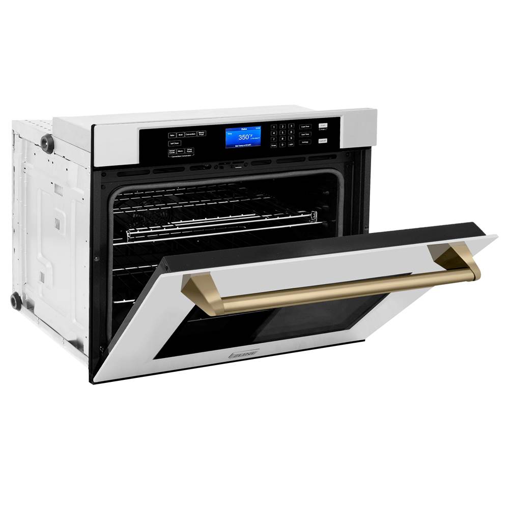 30'' Autograph Edition Single Wall Oven with Self Clean and True Conection in Stainless Steel and Champagne Bronze