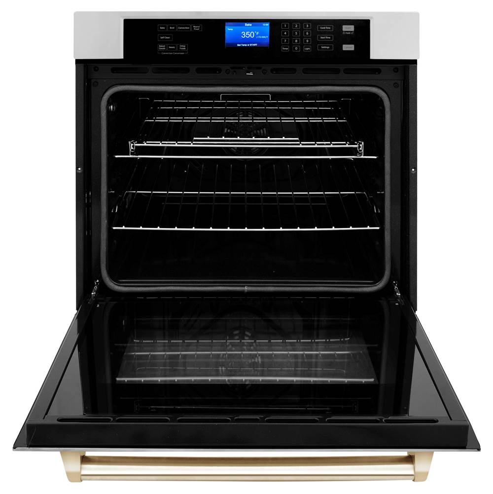 30'' Autograph Edition Single Wall Oven with Self Clean and True Conection in Stainless Steel and Champagne Bronze