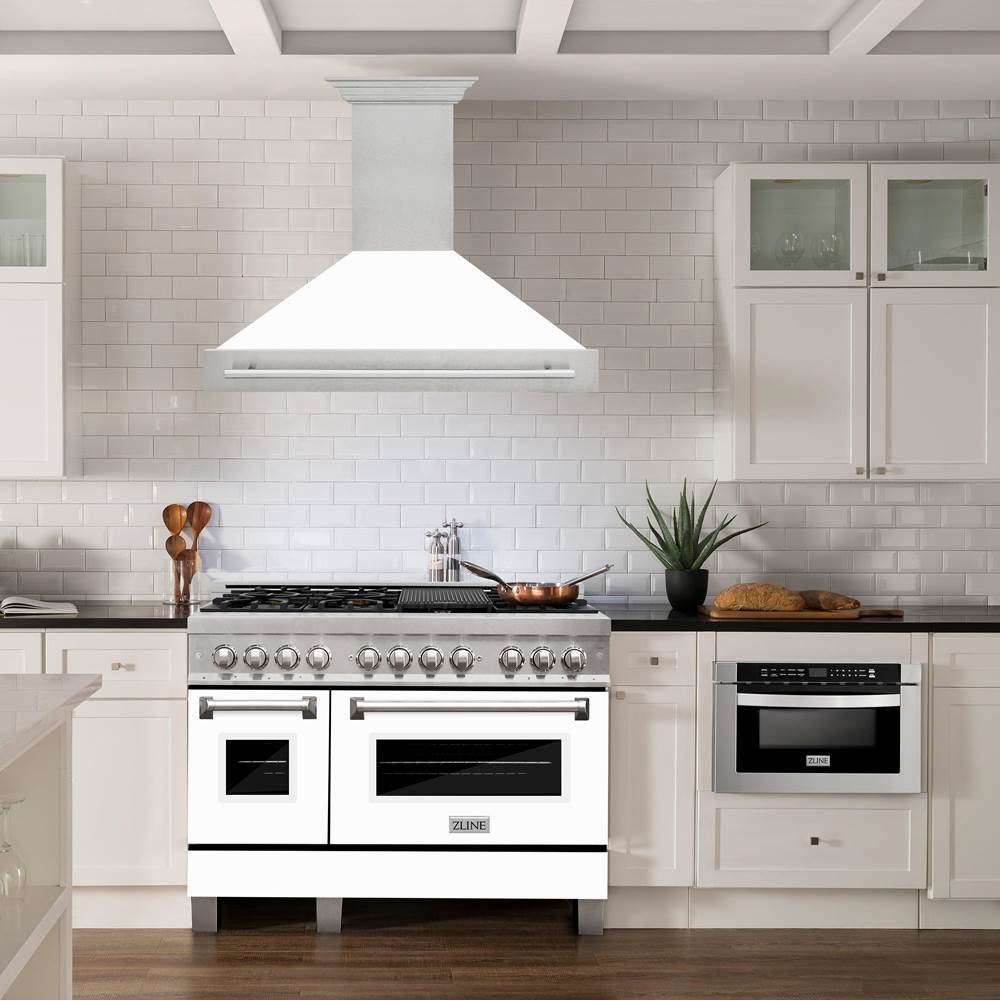 48'' DuraSnow Stainless Steel Range Hood with White Matte Shell (8654SNX-WM48)