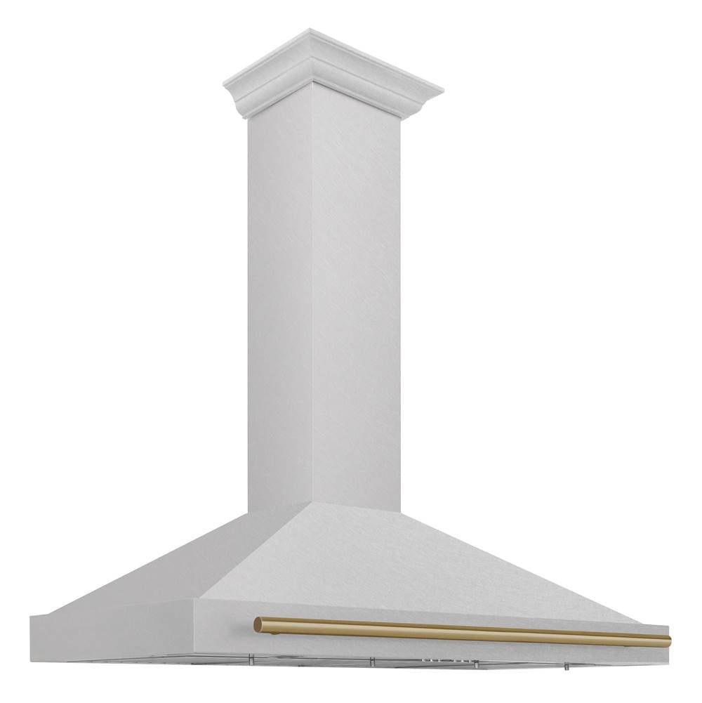 Z-Line - 48'' Autograph Edition DuraSnow Stainless Steel Range Hood with DuraSnow Stainless Steel Shell and Champagne Bronze Handle - Champagne Bronze