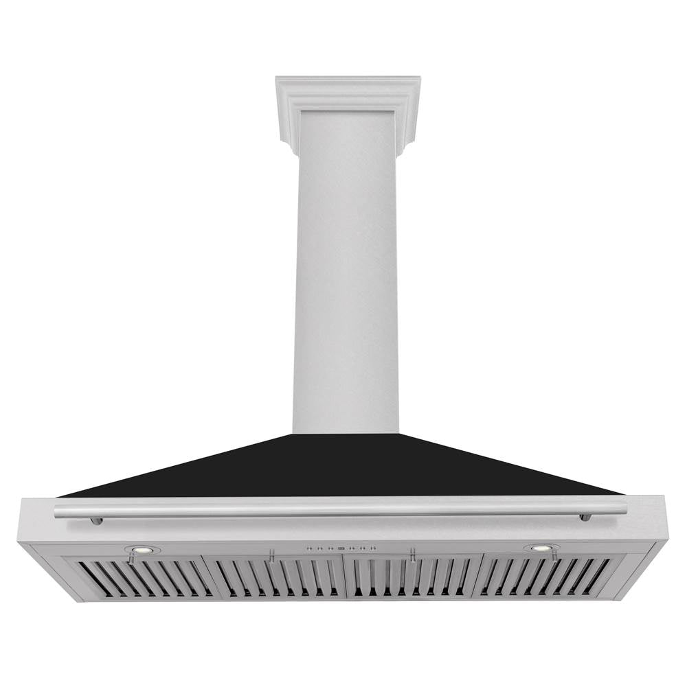 48'' DuraSnow Stainless Steel Range Hood with Black Matte Shell and Stainless Steel Handle