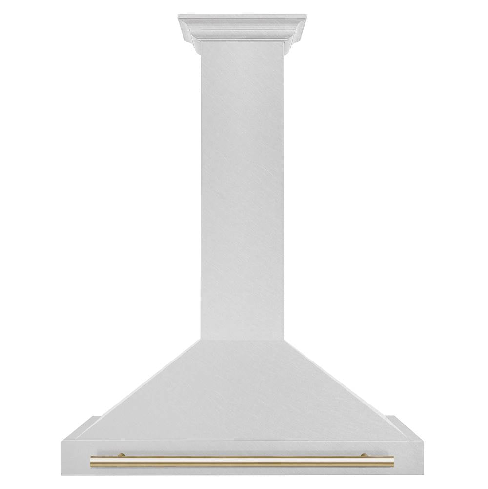 36'' Autograph Edition DuraSnow Stainless Steel Range Hood with DuraSnow Stainless Steel Shell and Champagne Bronze Handle