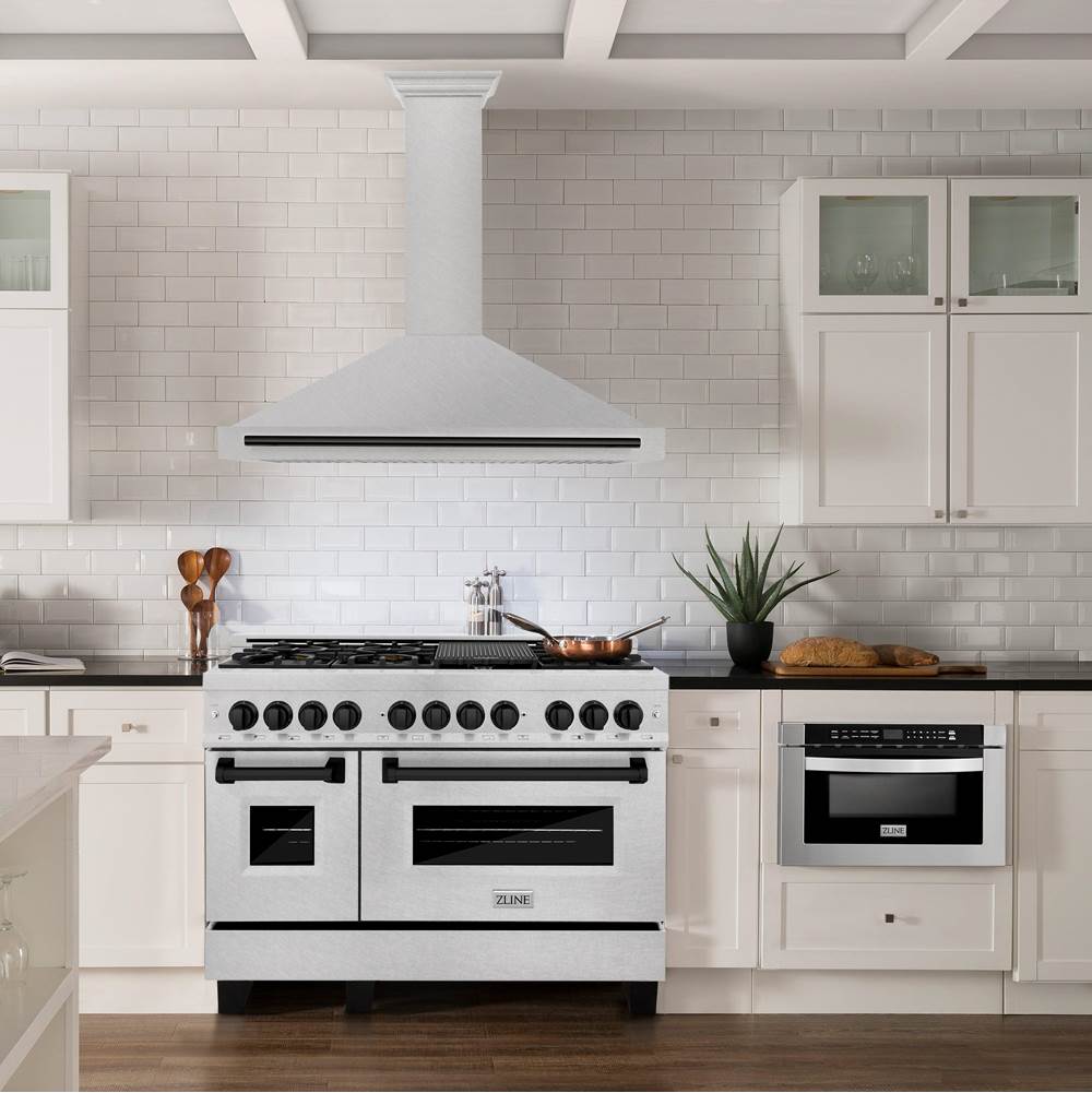 48'' Autograph Edition DuraSnow Stainless Steel Range Hood with DuraSnow Stainless Steel Shell and Champagne Bronze Handle