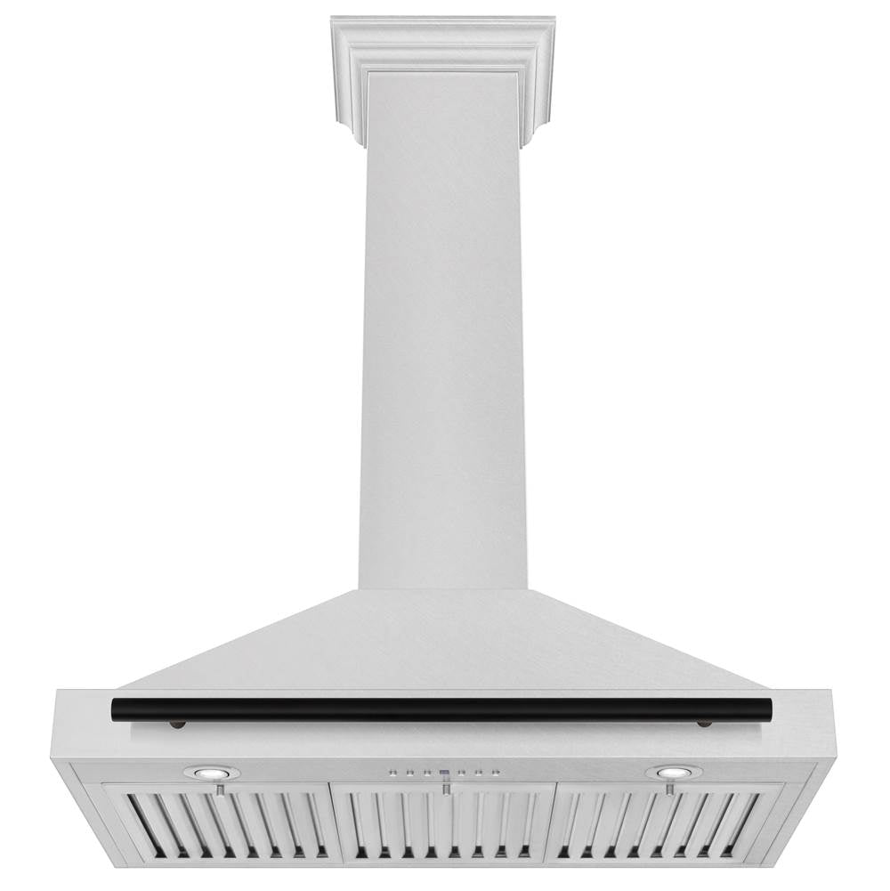 36'' Autograph Edition DuraSnow Stainless Steel Range Hood with DuraSnow Stainless Steel Shell and Champagne Bronze Handle