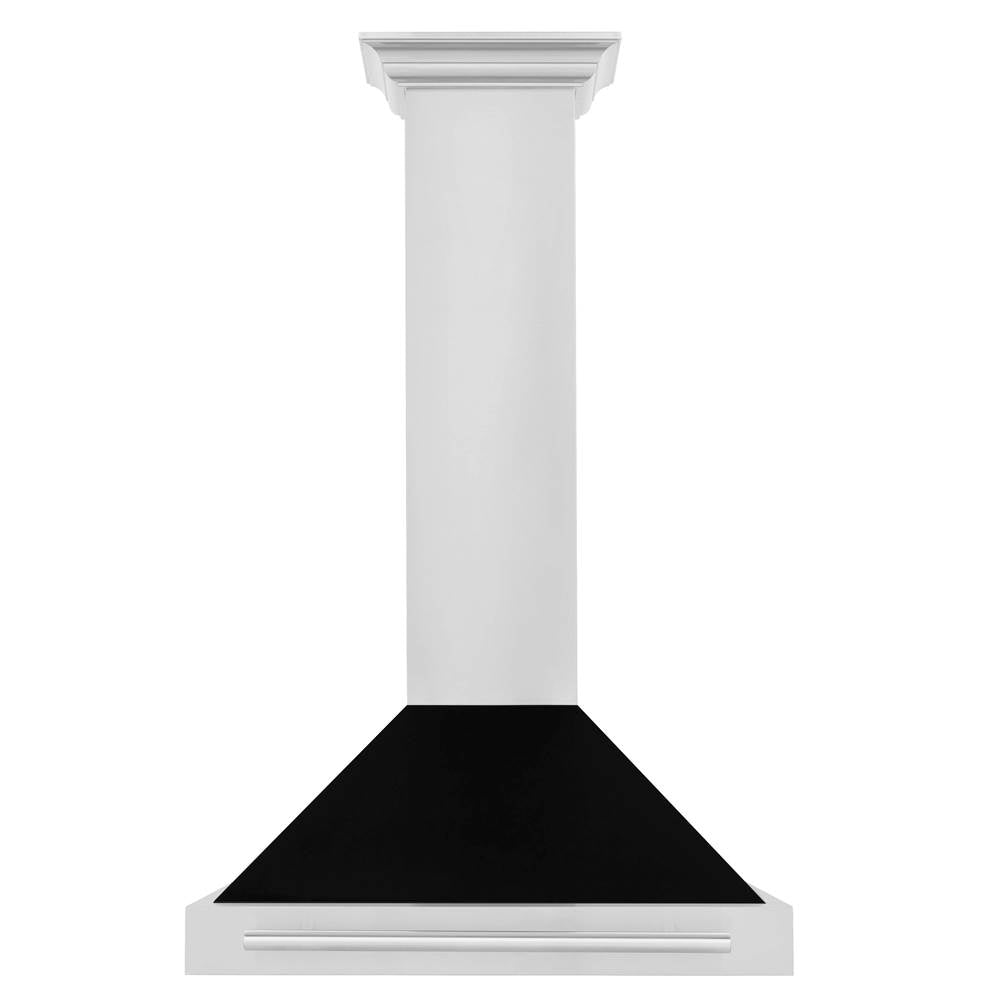 30'' Stainless Steel Range Hood with Black Matte Shell and Stainless Steel Handle