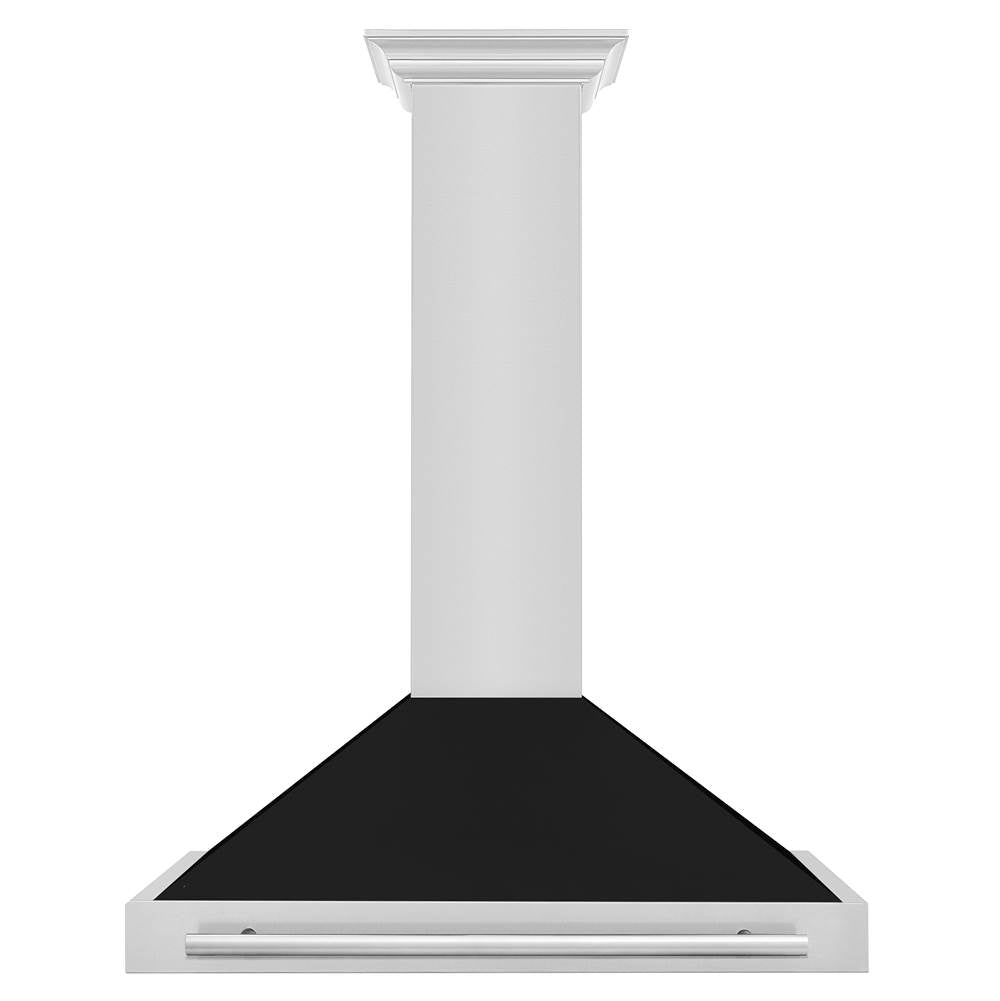 36'' Stainless Steel Range Hood with Black Matte Shell and Stainless Steel Handle