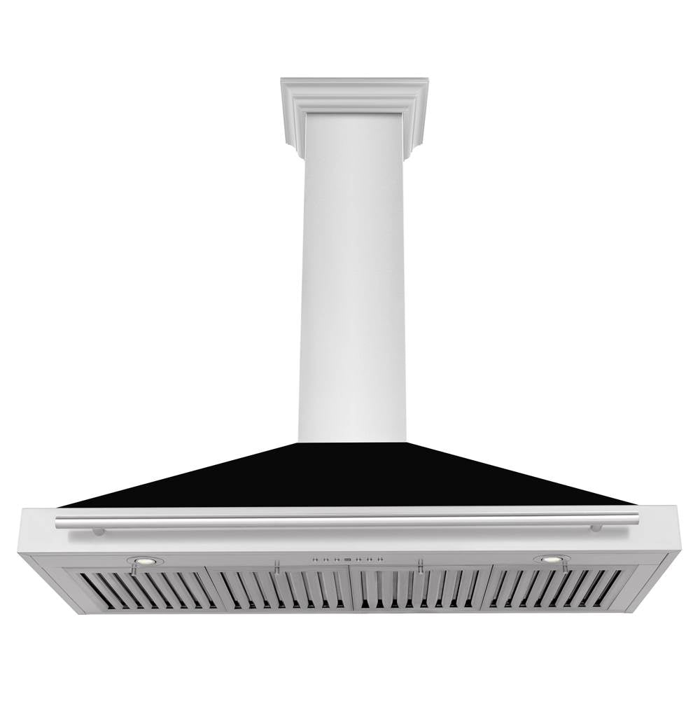48'' Stainless Steel Range Hood with Black Matte Shell and Stainless Steel Handle