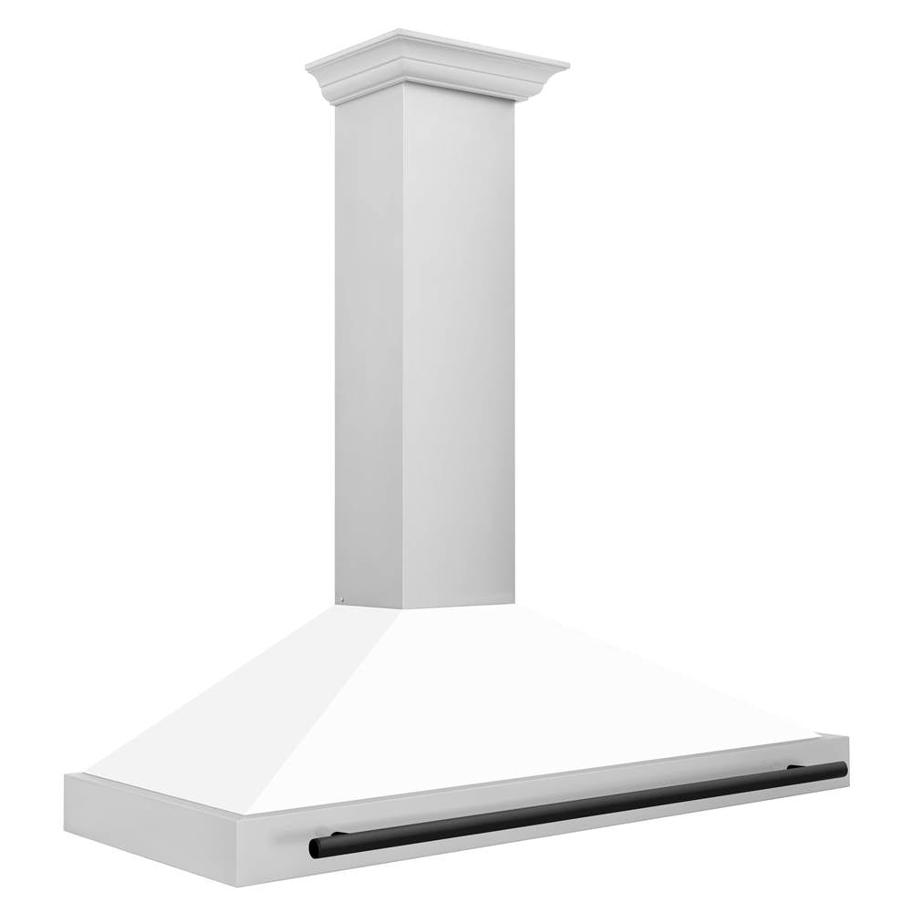 48'' Autograph Edition Stainless Steel Range Hood with White Matte Shell and Champagne Bronze Accents