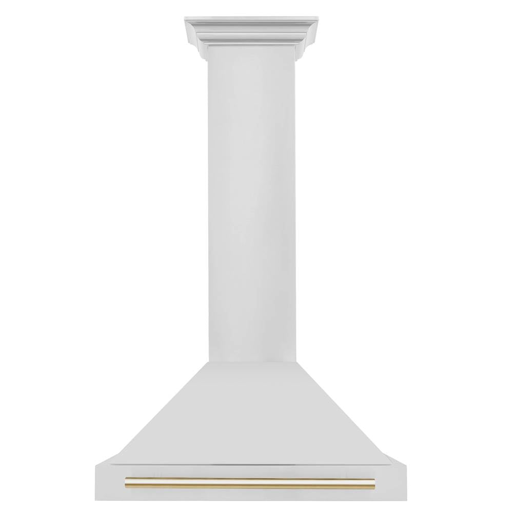 30'' Autograph Edition Stainless Steel Range Hood with Stainless Steel Shell and Champagne Bronze Handle