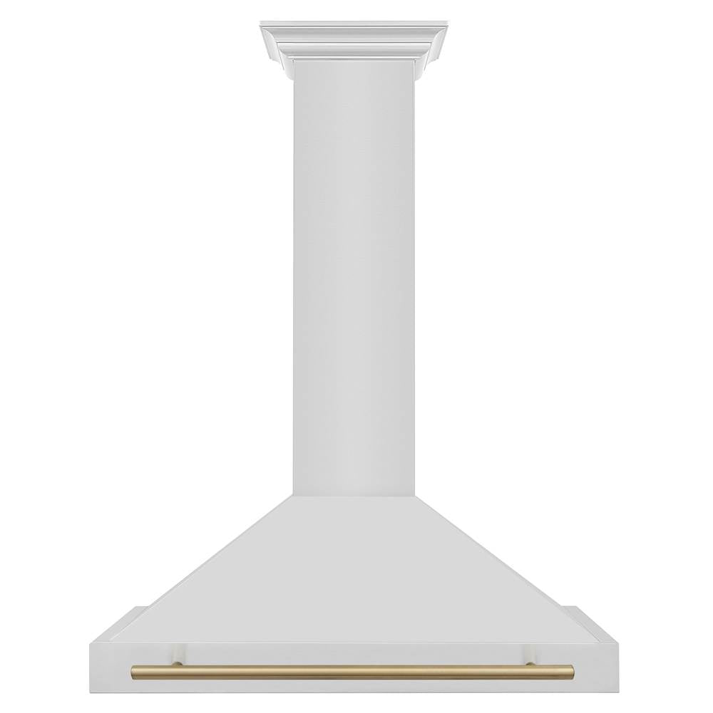 36'' Autograph Edition Stainless Steel Range Hood with Stainless Steel Shell and Champagne Bronze Accents