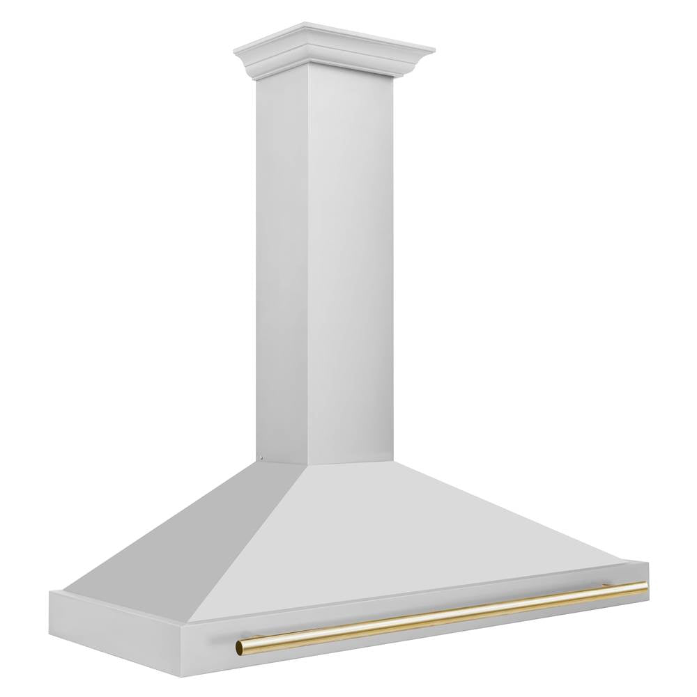 48'' Autograph Edition Stainless Steel Range Hood with Stainless Steel Shell and Champagne Bronze Accents