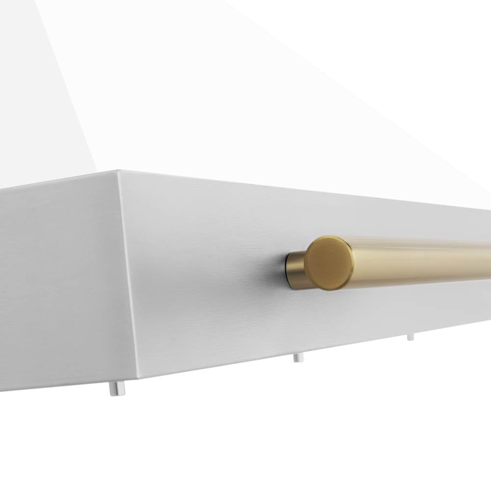 48'' Autograph Edition Stainless Steel Range Hood with White Matte Shell and Champagne Bronze Accents