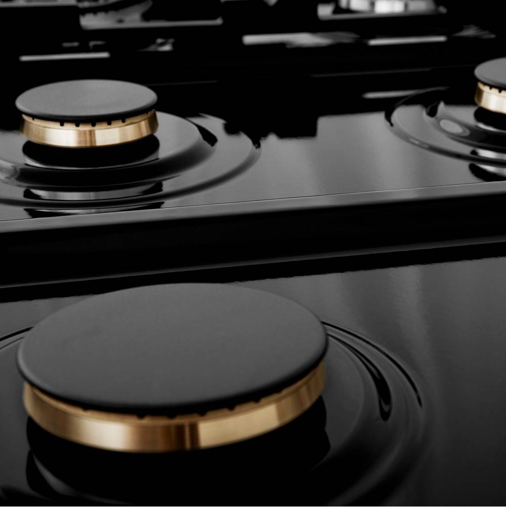 36'' Porcelain Gas Stovetop in Stainless Steel with Brass Burners