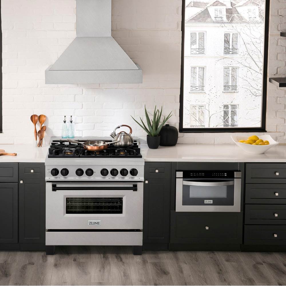 Autograph Edition 36'' 4.6 cu.' Dual Fuel Range with Gas Stove and Electric Oven in DuraSnow Stainless Steel with Champagne Bronze Accents