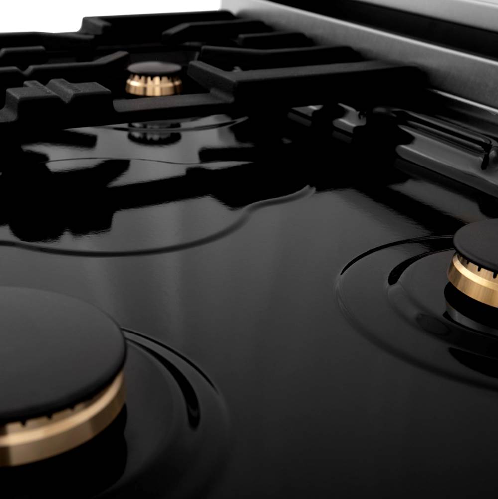 Autograph Edition 30'' 4.0 cu.' Dual Fuel Range with Gas Stove and Electric Oven in Stainless Steel with White Matte Door and CB Accents