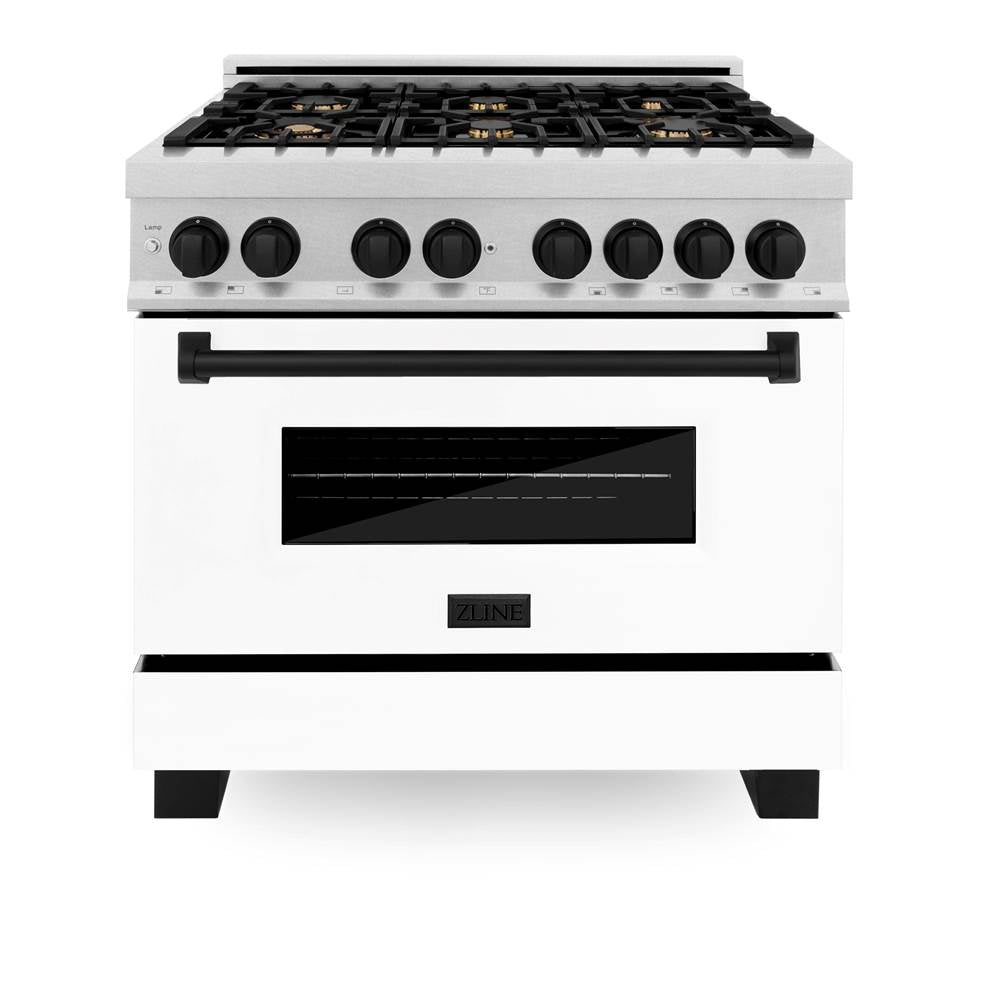 Autograph Edition 36'' 4.6 cu.' Dual Fuel Range with Gas Stove and Electric Oven in DuraSnow Stainless Steel with WM Door and CB Accents