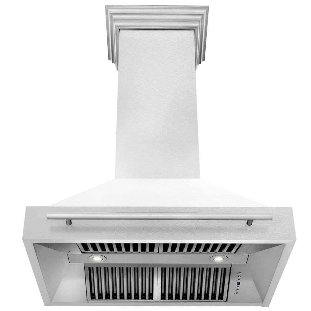 36'' DuraSnow Stainless Steel Range Hood with White Matte Shell (8654SNX-WM36)