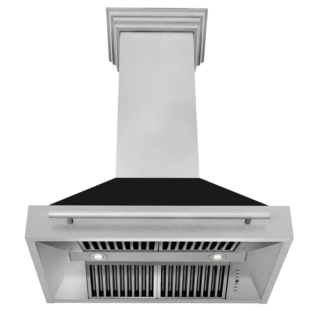 36'' DuraSnow Stainless Steel Range Hood with Black Matte Shell (8654SNX-BG-36)