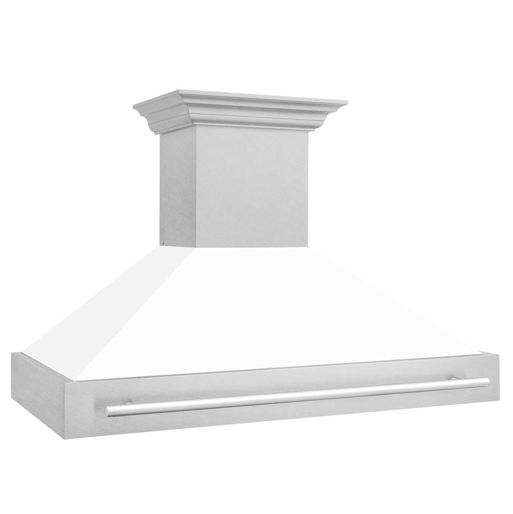 48'' DuraSnow Stainless Steel Range Hood with White Matte Shell (8654SNX-WM48)