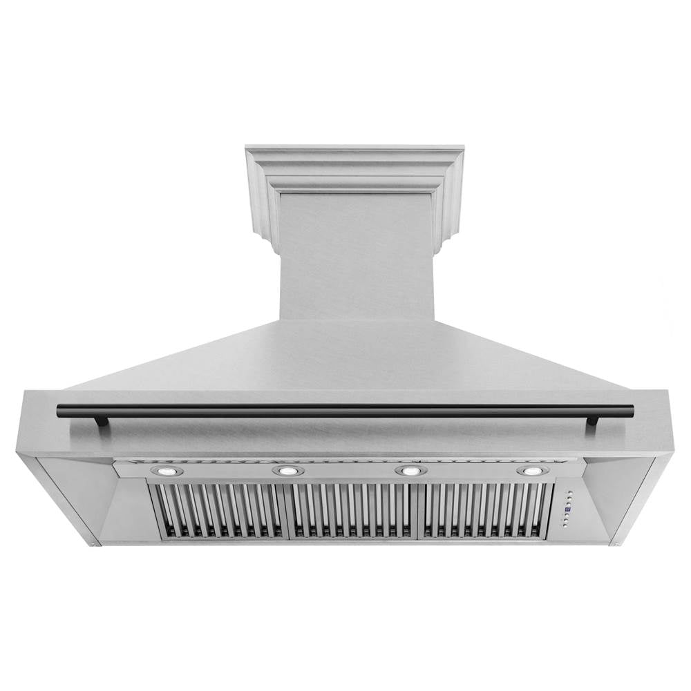 48'' Autograph Edition DuraSnow Stainless Steel Range Hood with DuraSnow Stainless Steel Shell and Champagne Bronze Handle
