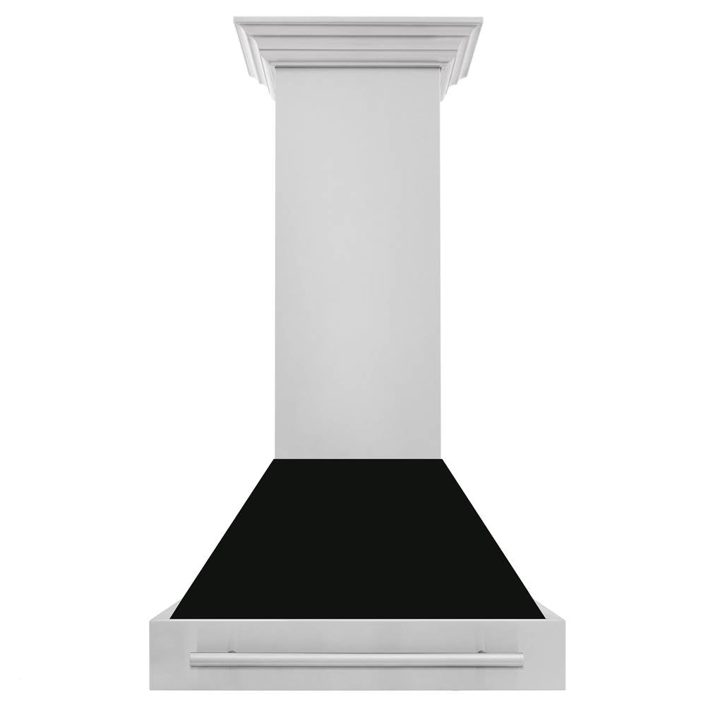30'' Stainless Steel Range Hood with Black Matte Shell and Stainless Steel Handle