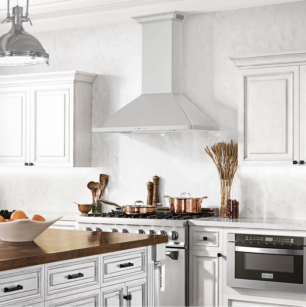 36'' Wall Mount Range Hood in Stainless Steel with Built-in CrownSound Bluetooth Speakers