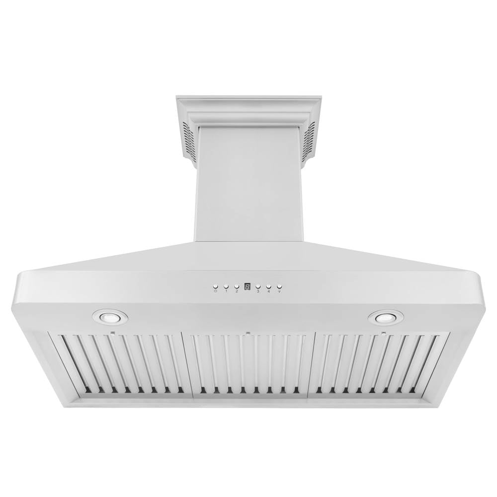 36'' Wall Mount Range Hood in Stainless Steel with Built-in CrownSound Bluetooth Speakers